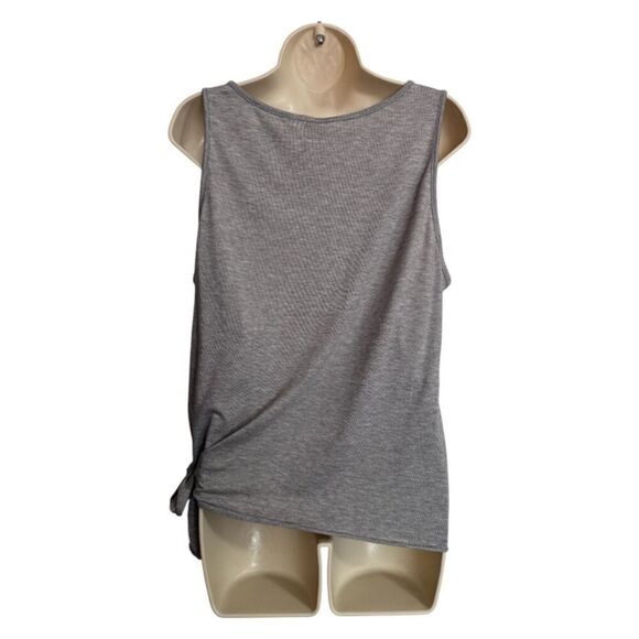 Keep Calm And Workout Gray Tank With A Side Tie Size L/XL - Picture 5 of 9